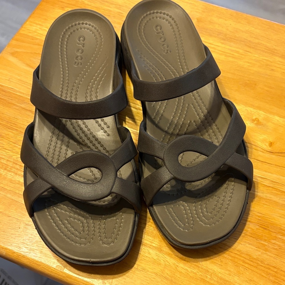 CROCS Women's Marleen Twist Sandals in brown size 10